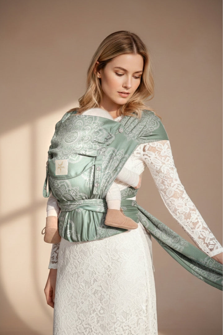 portador de bebê WrapStar Mandala bege oliva