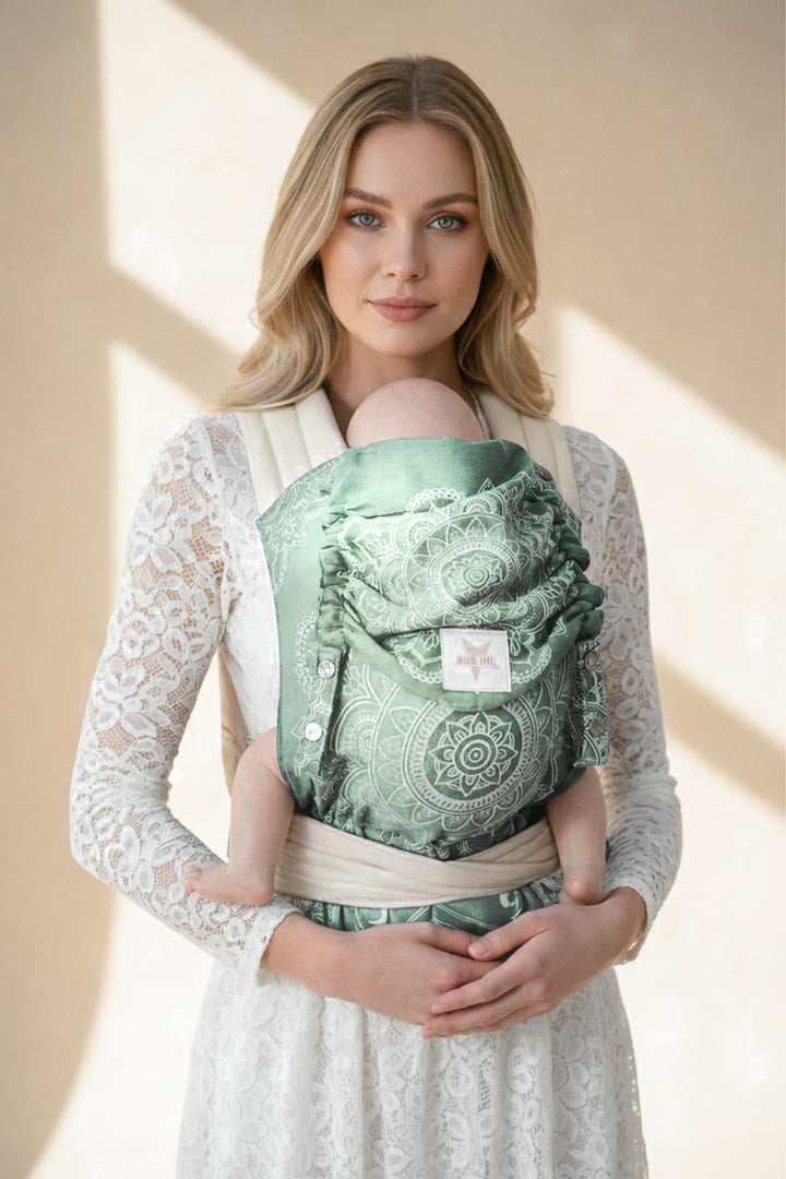 portador de bebê TaiTai Mandala bege oliva