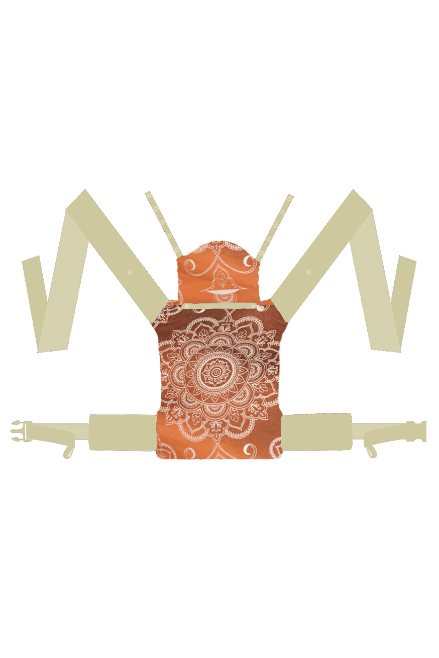 portador de bebê TaiTai Mandala Latte Macchiato x Bambu reverso - KOKADI