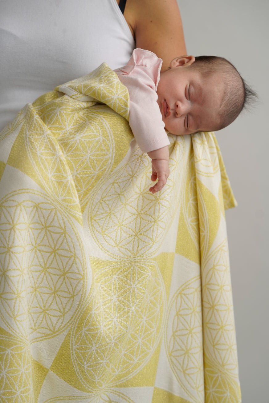 Manta para bebê flor da vida dourada - KOKADI
