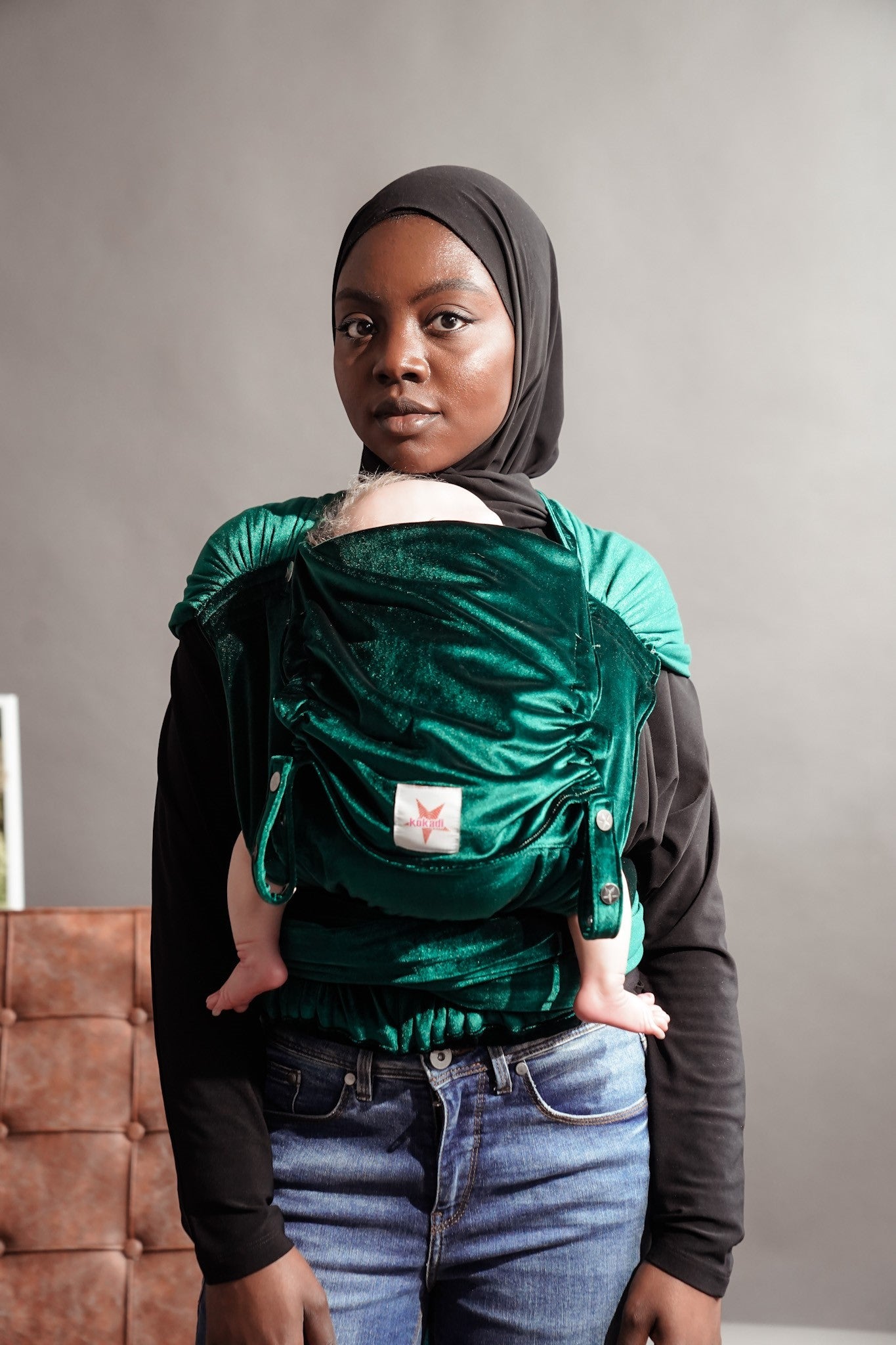 portador de bebê WrapStar Esmeralda suave aveludada - KOKADI